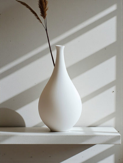 kovarn Minimalist Geometric Ceramic Vase – Modern Nordic Flower Pot for Home Decor